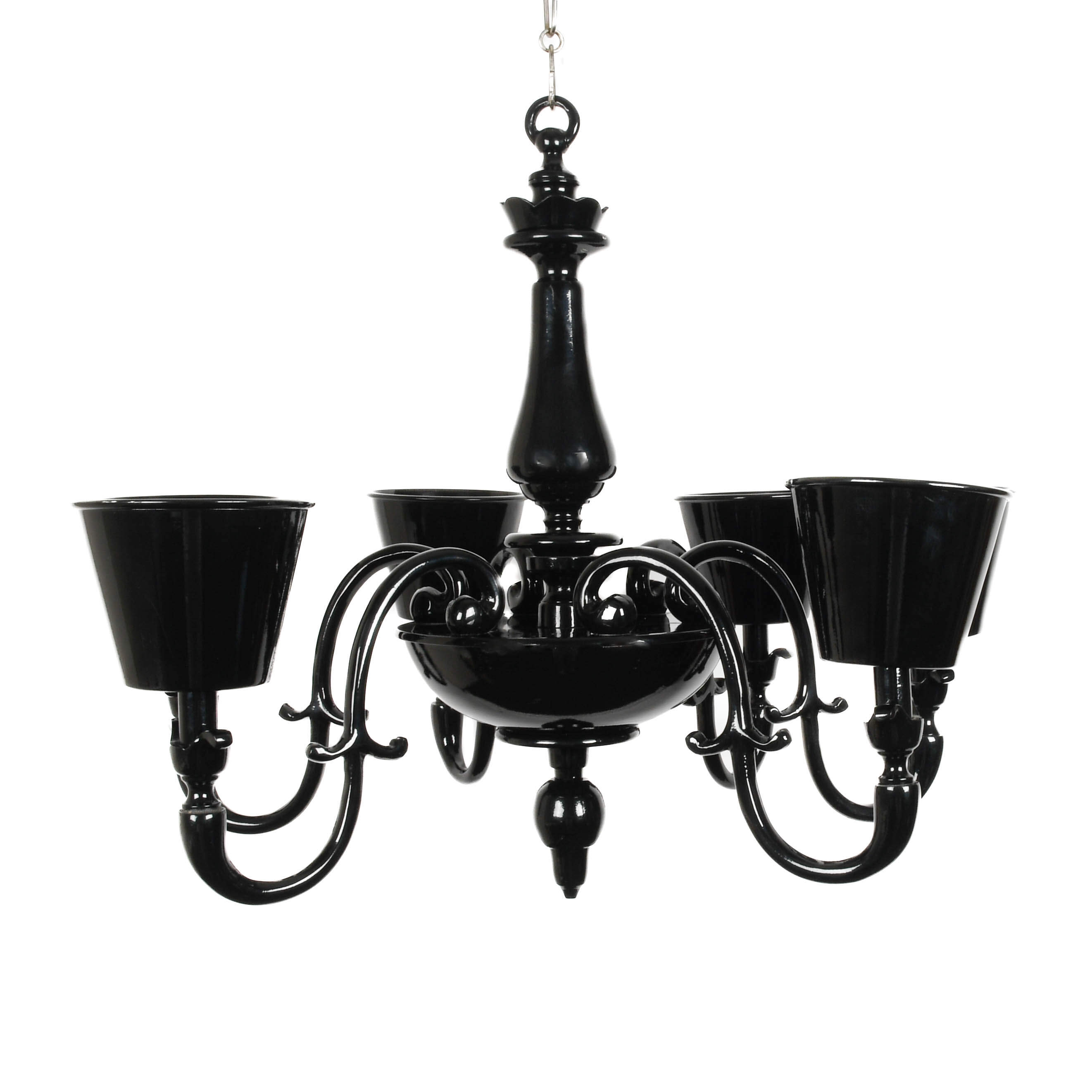 Modern Black Metal Candle Chandelier-1
