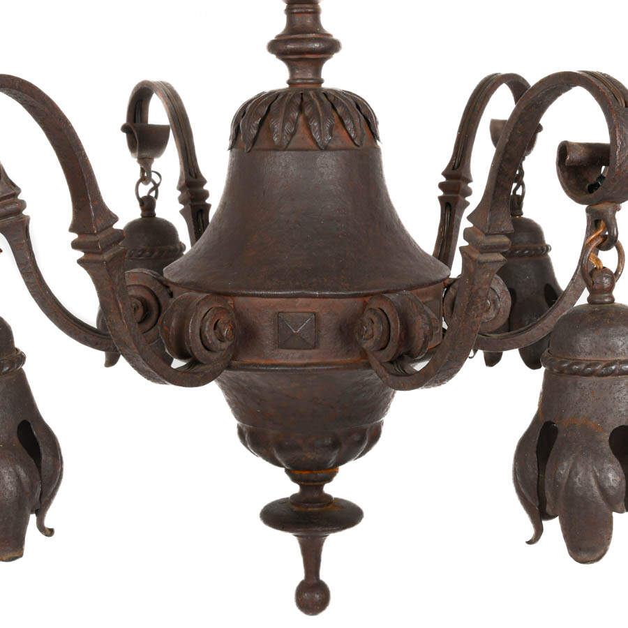 Gothic-Style Cast Metal Hanging Ceiling Light-4