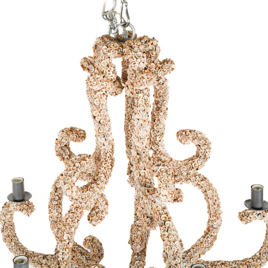 Carved Seashell Octopus Design Hanging Chandelier-4