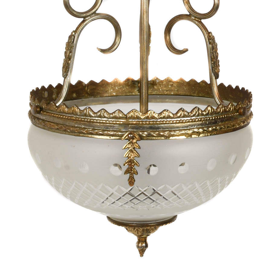 French Ornate Gilt Bronze and Cameo Glass Chandelier-5