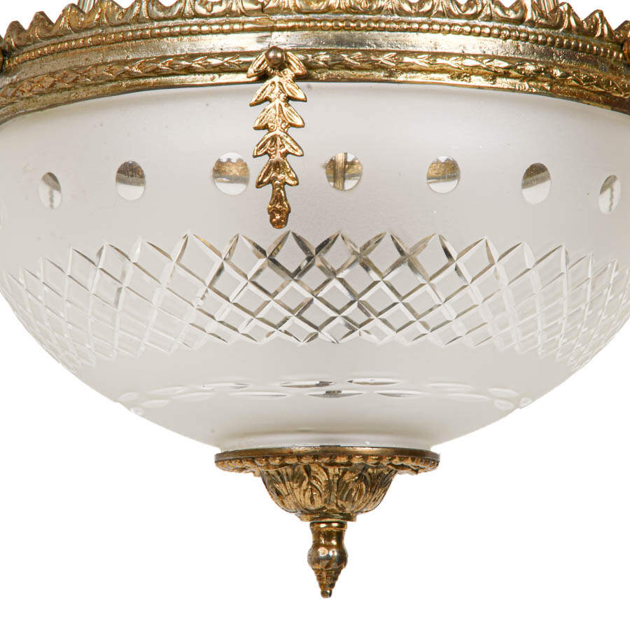 French Ornate Gilt Bronze and Cameo Glass Chandelier-2