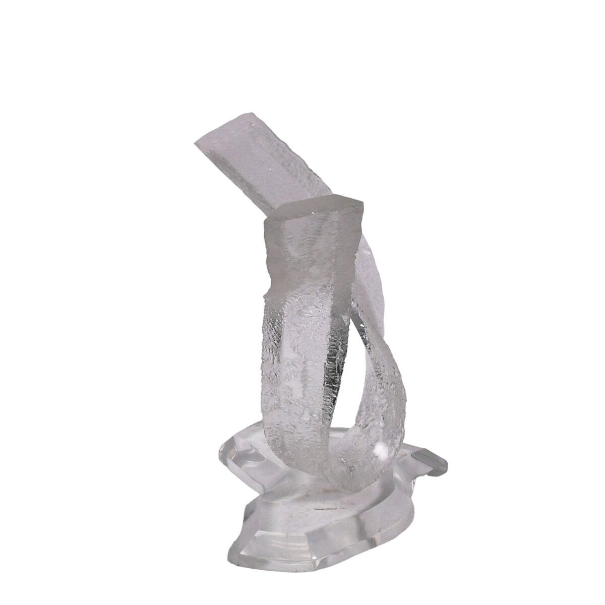 Clear Acrylic Bird Sculpture on Stand-8