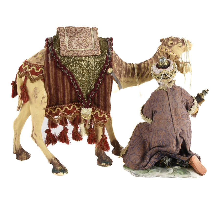 Large Porcelain Magi and Camel Figures-3