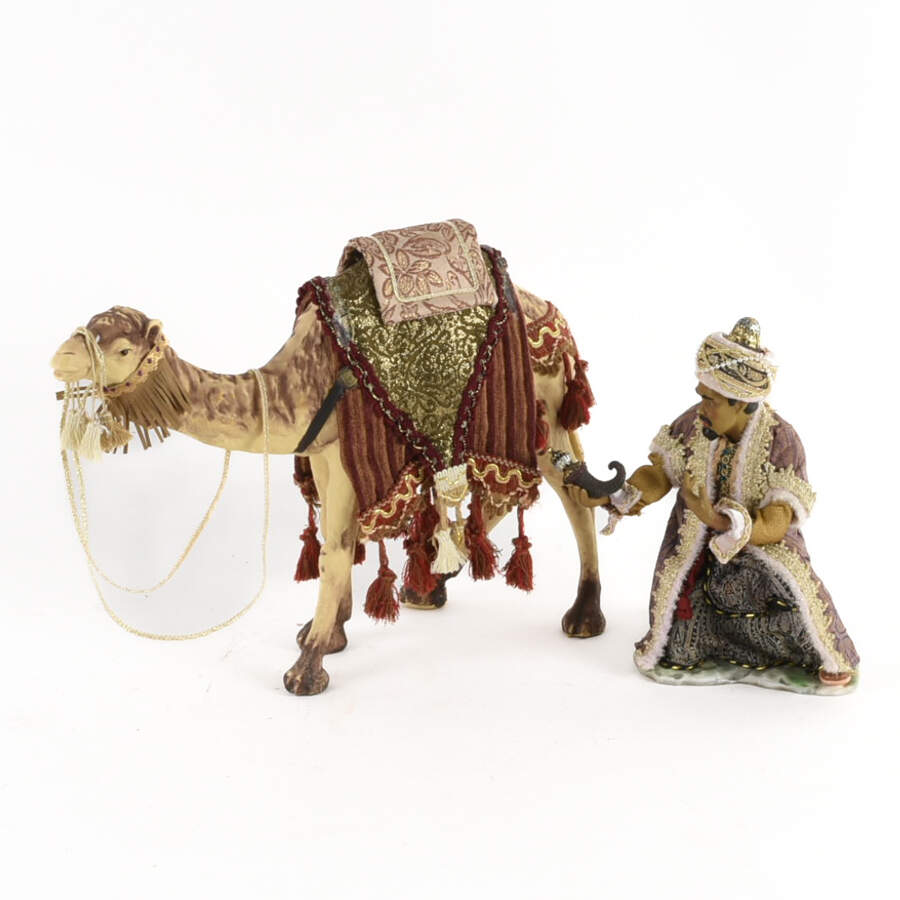 Large Porcelain Magi and Camel Figures-1