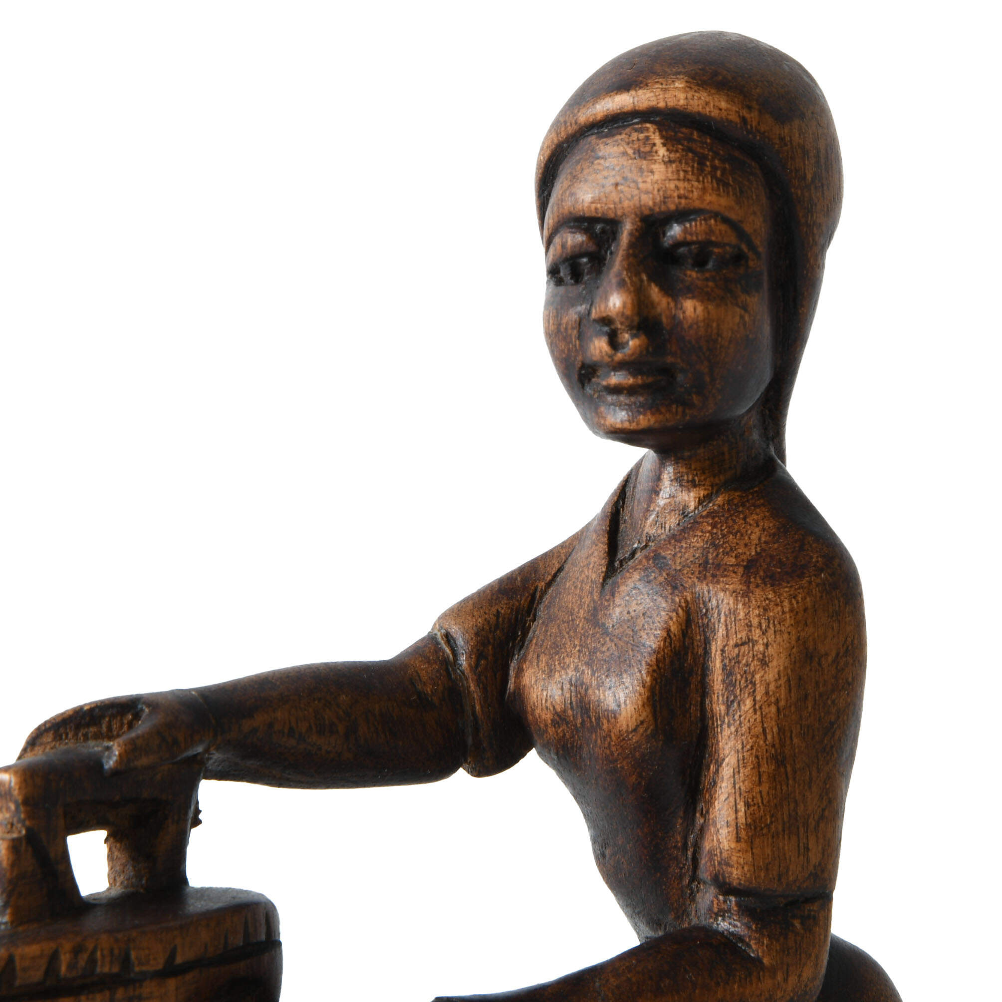 4-Piece Group of Carved Wood Figures-7