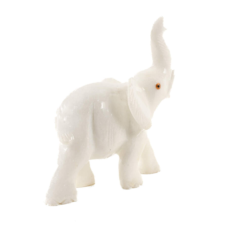 Carved Marble Elephant Statue-3