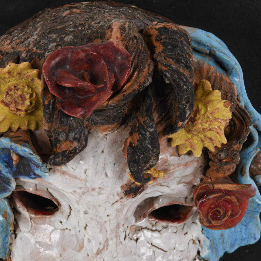 Figural Face Ceramic Sculpture-3