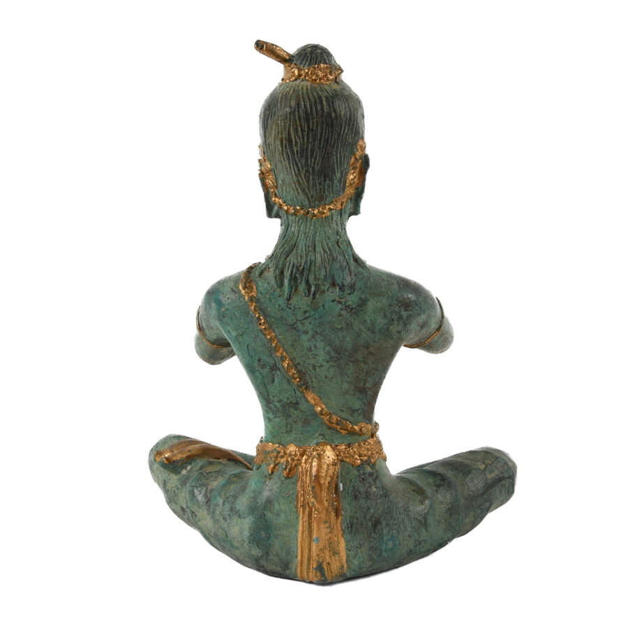Thai Gilded Bronze Statue of a Horn Player-4