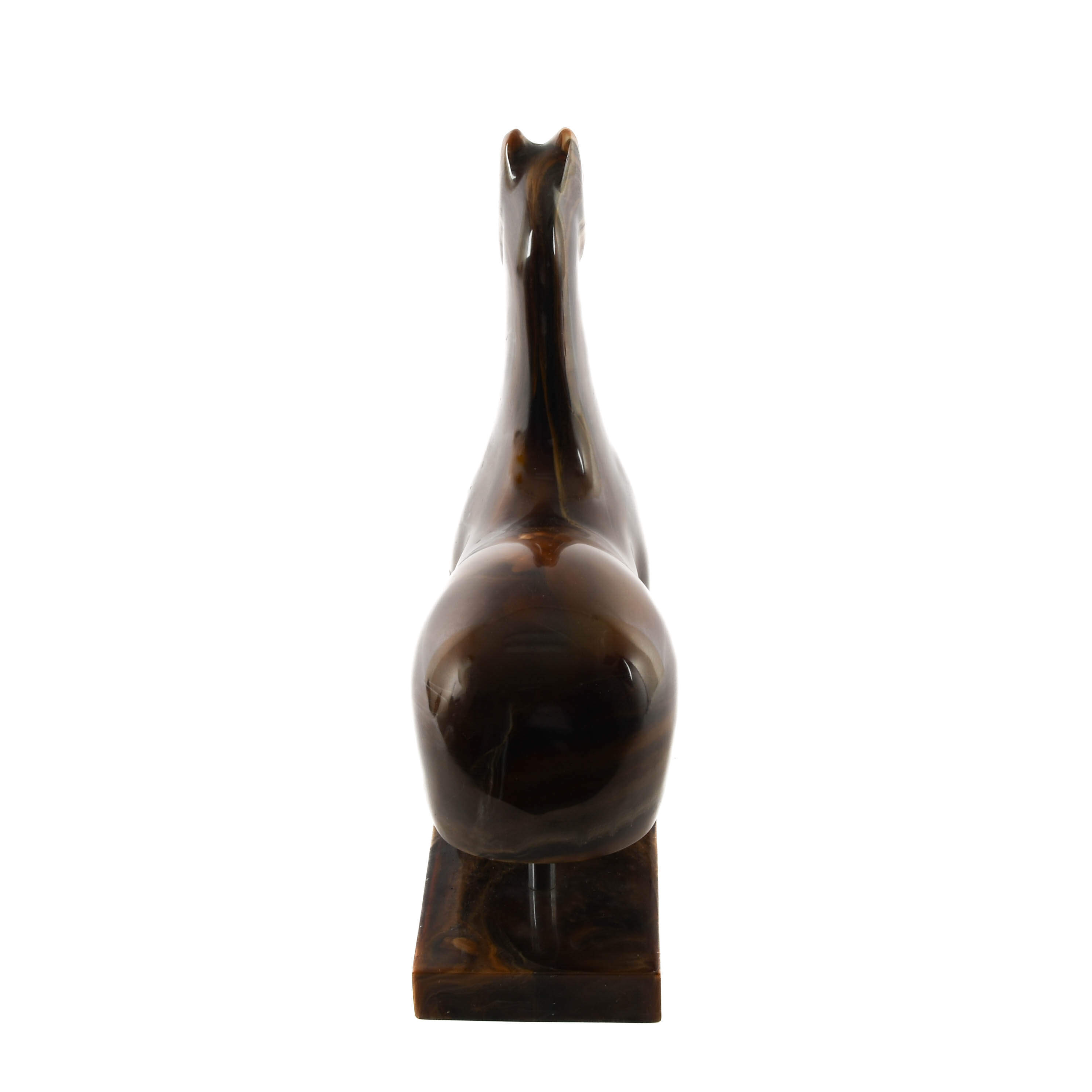 Signed Reclining Horse Composition Sculpture on Base-4