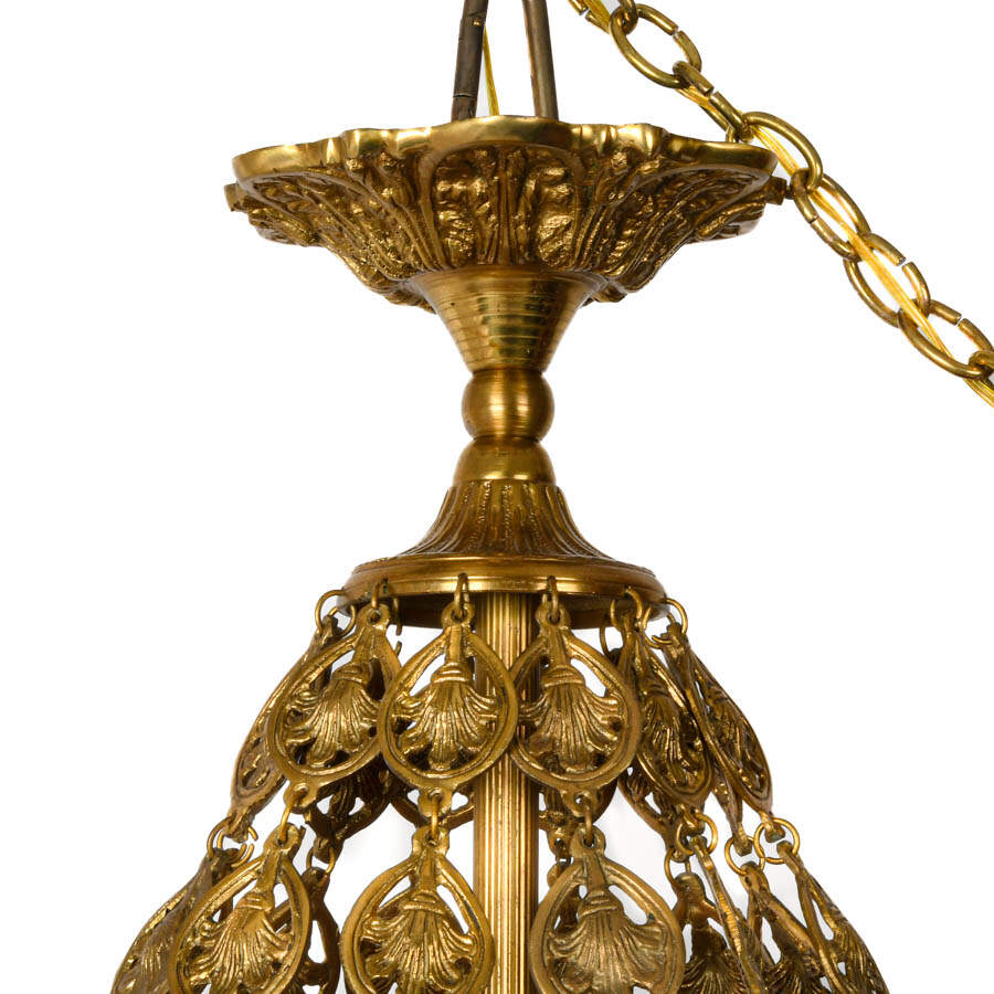 Italian Bronze and Murano Glass Flowers Empire Chandelier-9