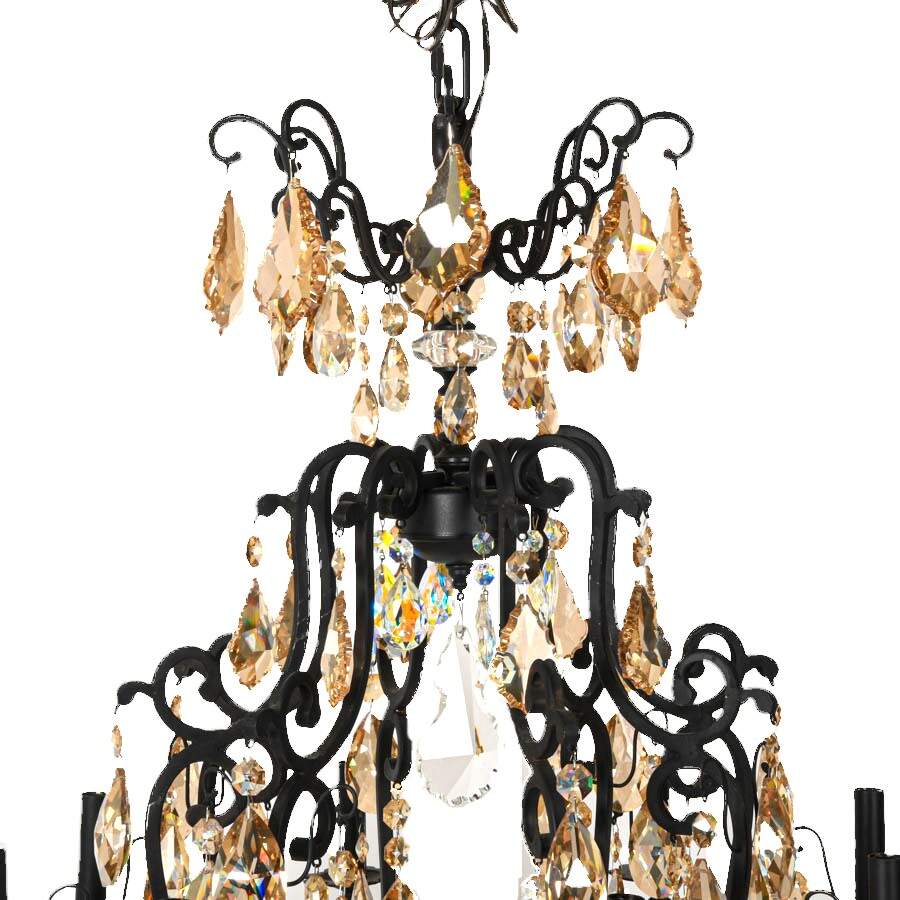 Black and Gold Prisms Eight Arm Chandelier-3