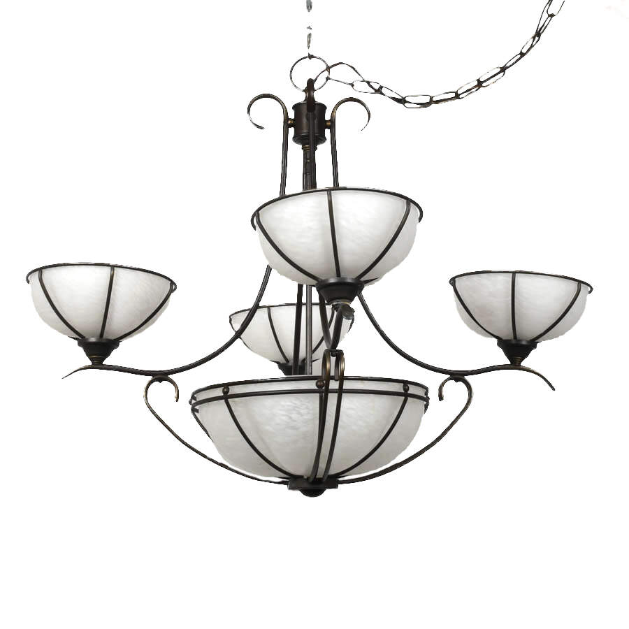 Molded Glass Five-Light Chandelier-3