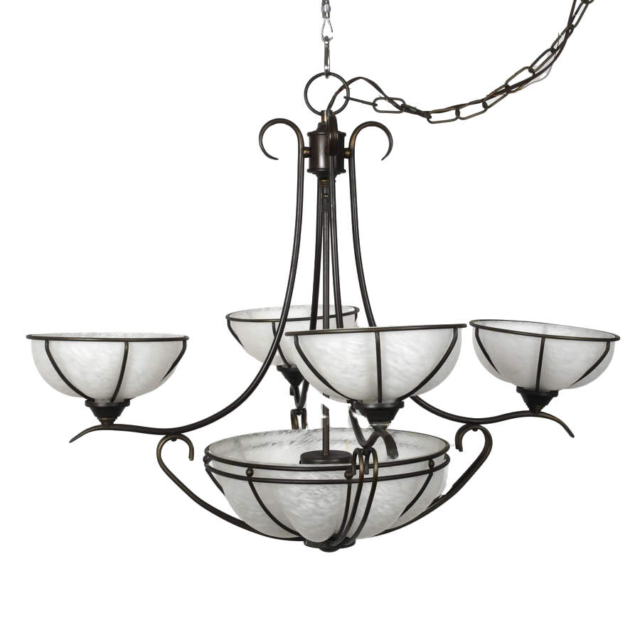 Molded Glass Five-Light Chandelier-2