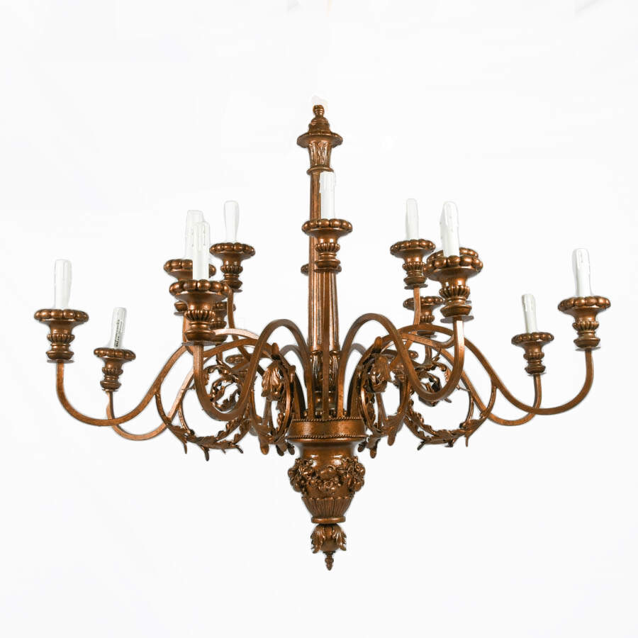 French Country Chateau-Style 16-Light Chandelier-1