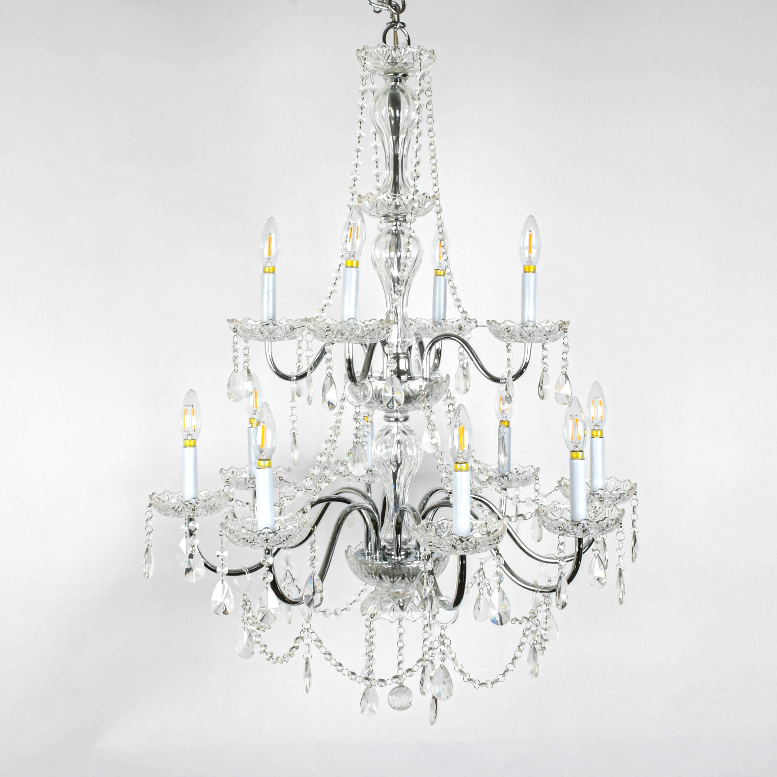 Crystal and Swag Prisms Eight Arm Chandelier-2