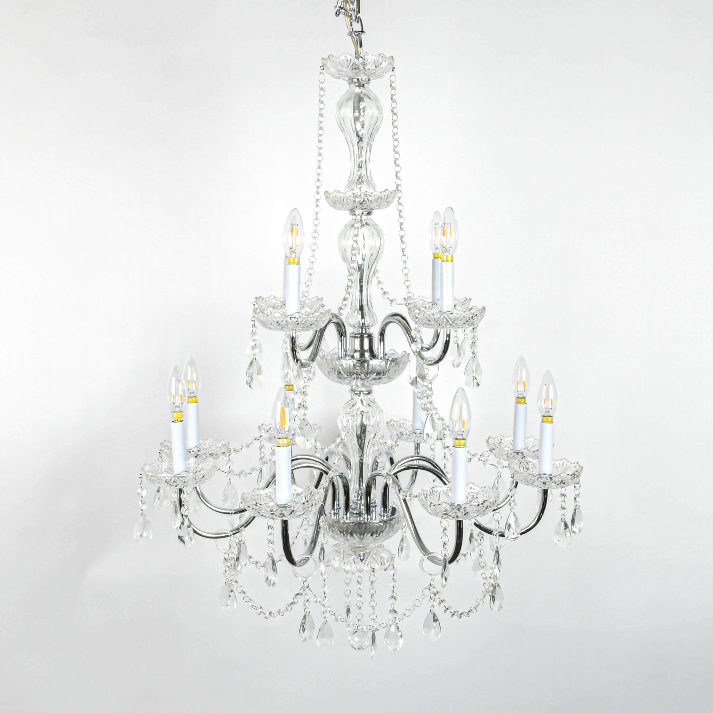 Crystal and Swag Prisms Eight Arm Chandelier-1