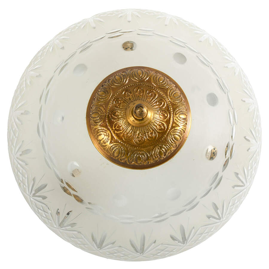 Etched Crystal and Brass Ceiling Light Mount-4