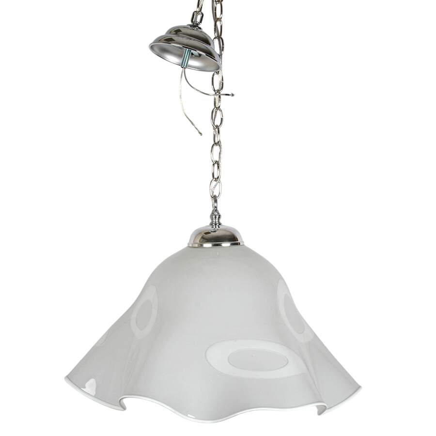 White Murano Glass Fazzoletto Hanging Light-1