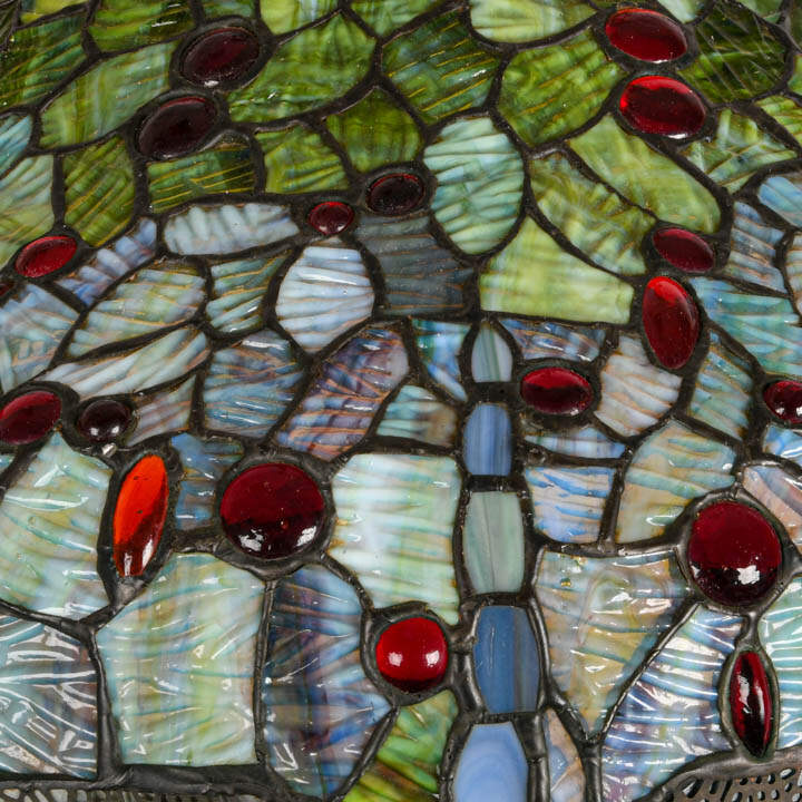 Floral and Butterfly Stained-Glass Chandelier-4