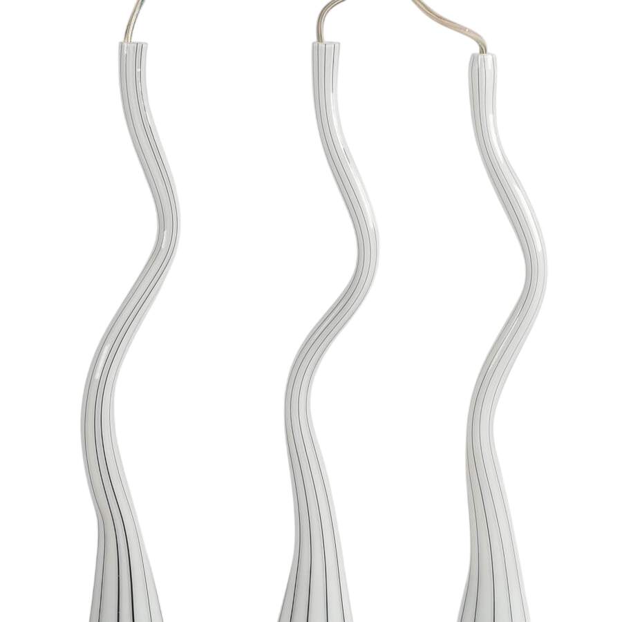 Striped Glass Pendant Chrome Lighting Fixture-4