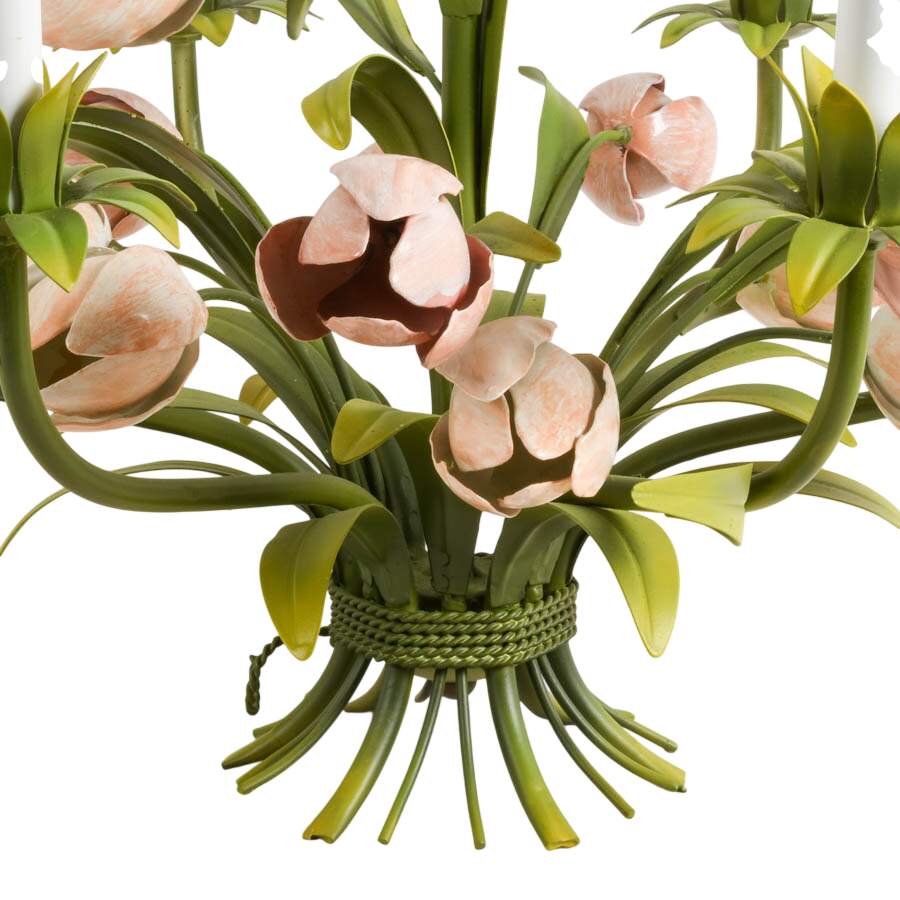 Italian Floral Tole Hanging Pendant Light-3