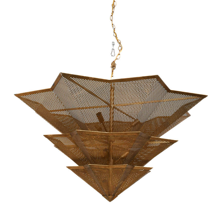 Currey & Co. Geometric Gilt Hanway Chandelier-2