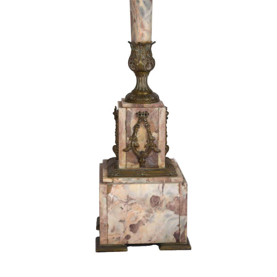 Antique Bronze and Alabaster Six Socket Torchère Floor Lamp-5