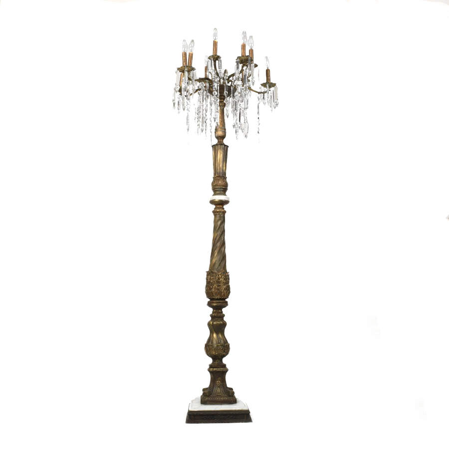 Metal Floor Lamp with Eleven-Candlelight Chandelier-6