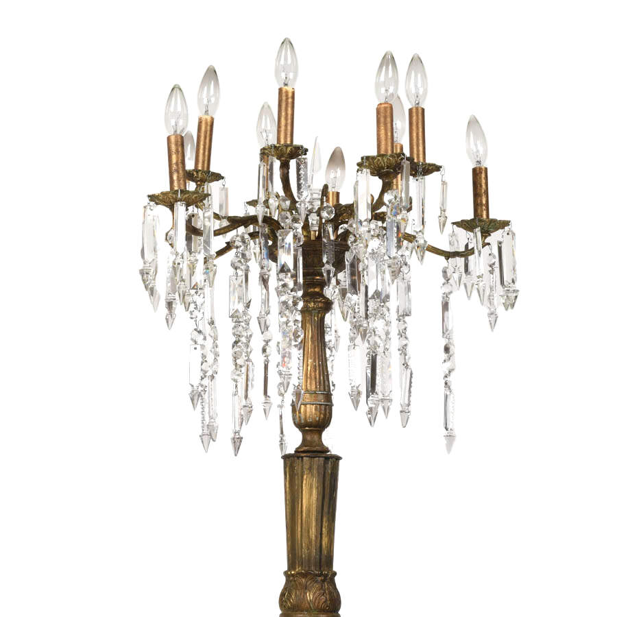Metal Floor Lamp with Eleven-Candlelight Chandelier-2