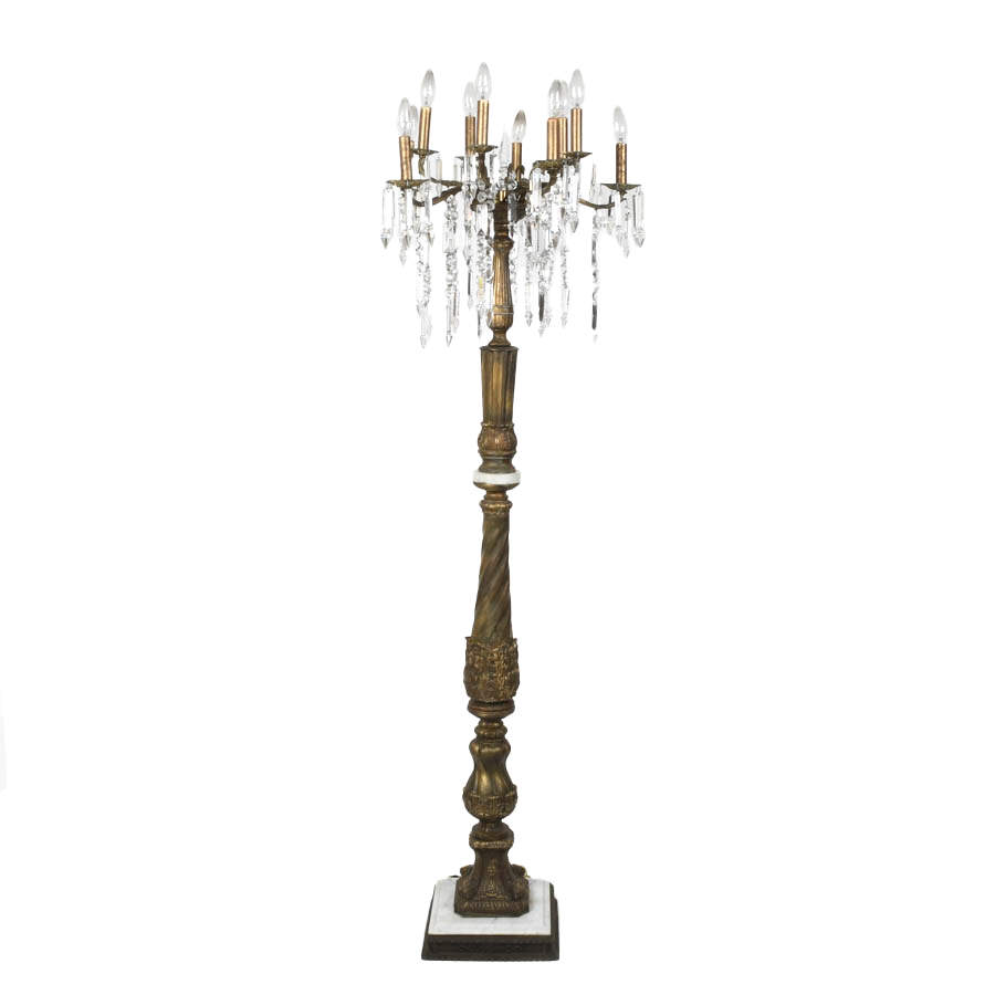 Metal Floor Lamp with Eleven-Candlelight Chandelier-1