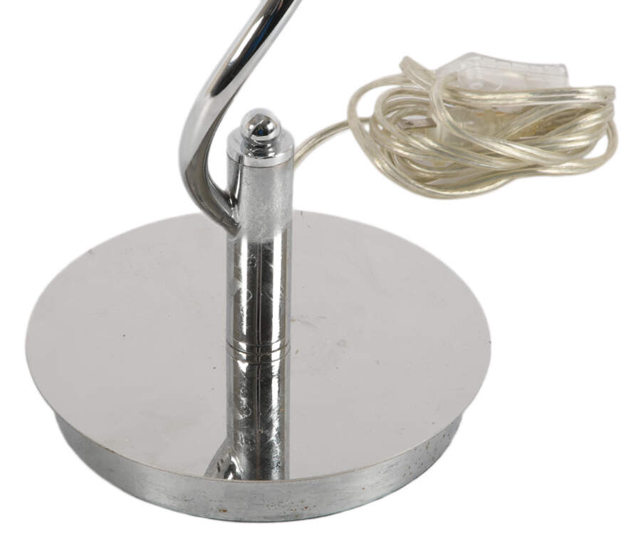 Modern Chrome Table Lamp with Crystal Spheres-4