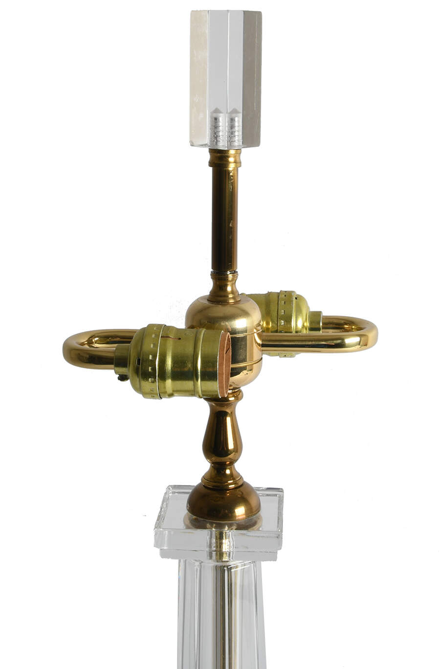 Brass and Crystal Corinthian Column Table Lamp-3