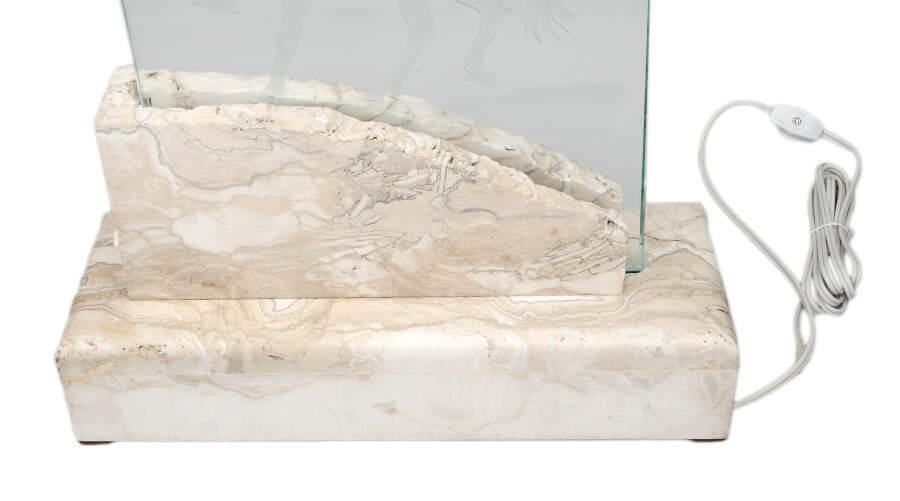 Benson/Lane Design Studio Etched Glass Table Lamp-5