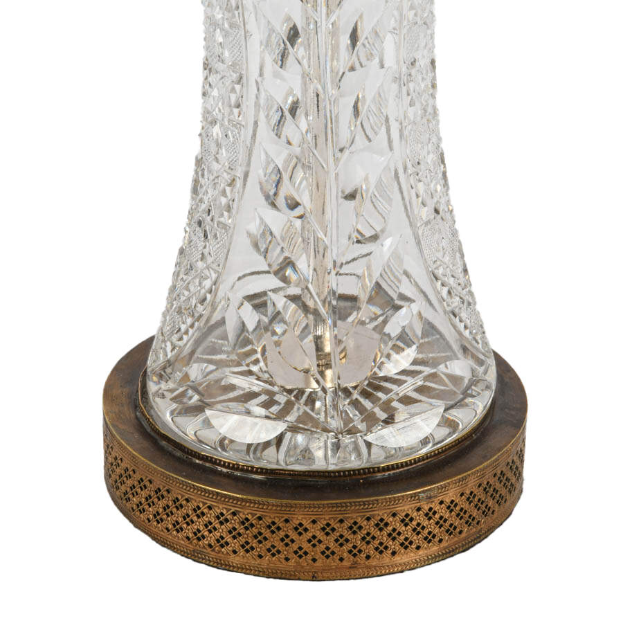 Cut Crystal and Brass Table Lamp-4