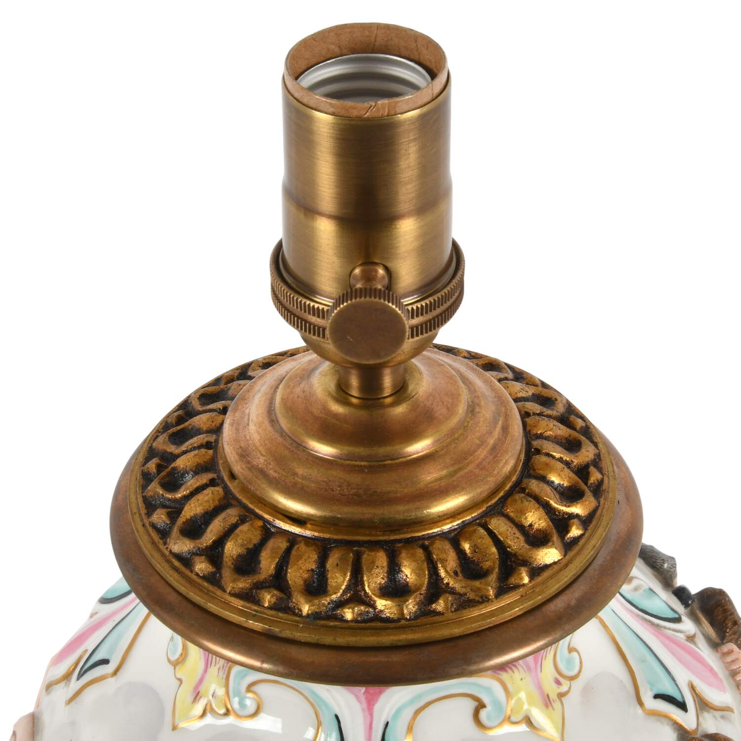 Antique Converted Capodimonte Vase Table Lamp-4