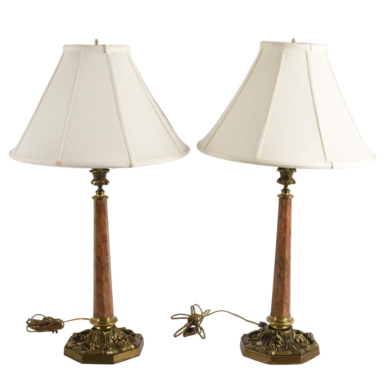 Brass and Marble-Style Table Lamps-1