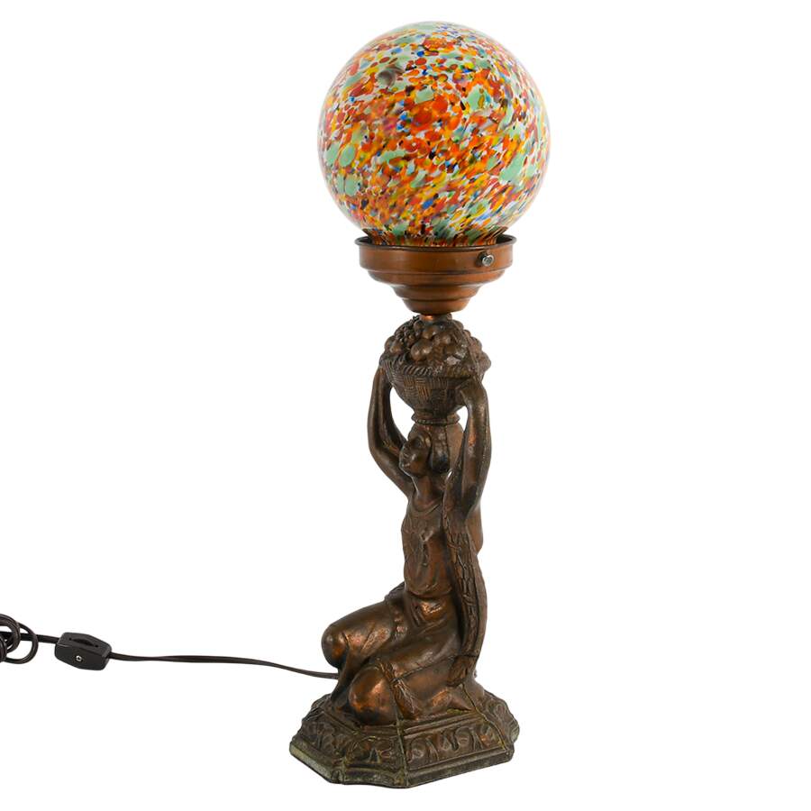 Art Deco Cast Metal Figural Table Lamp-11