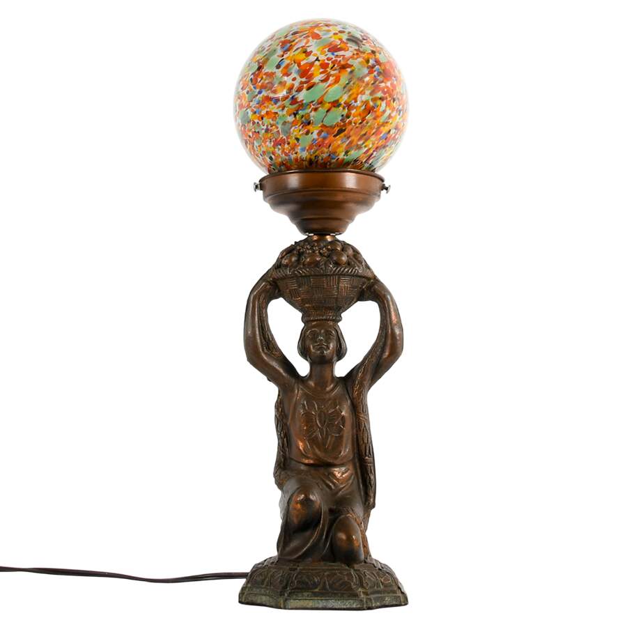 Art Deco Cast Metal Figural Table Lamp-8