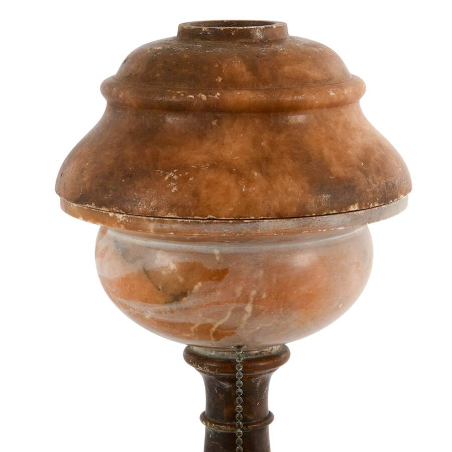 Art Deco-Style Alabaster Table Lamp with Birds-2