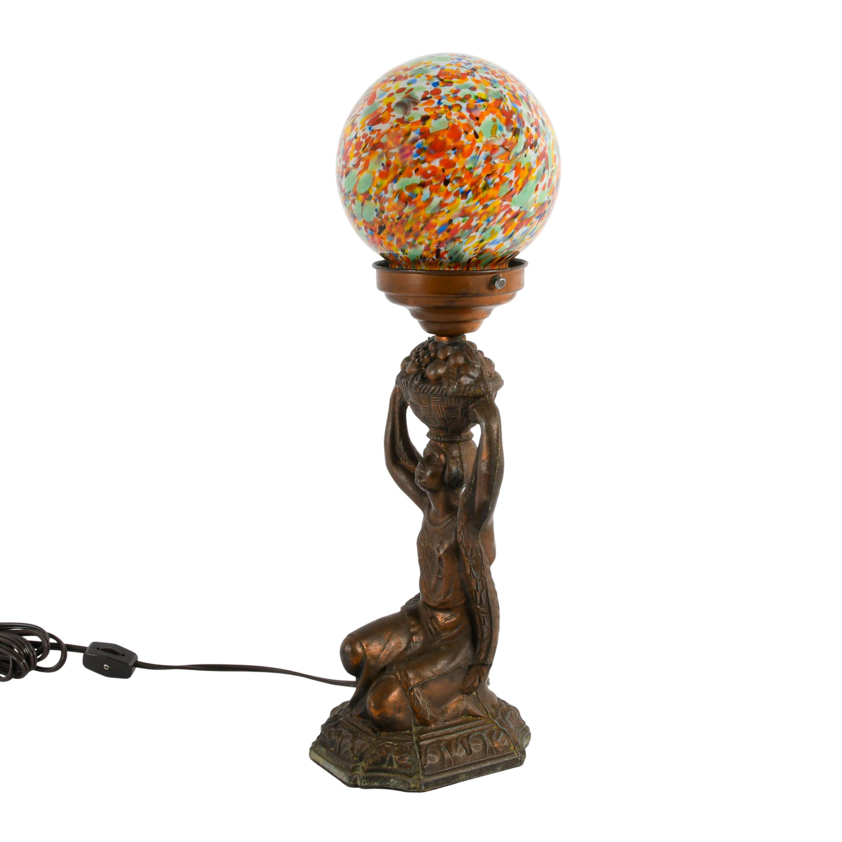 Art Deco Cast Metal Figural Table Lamp-5