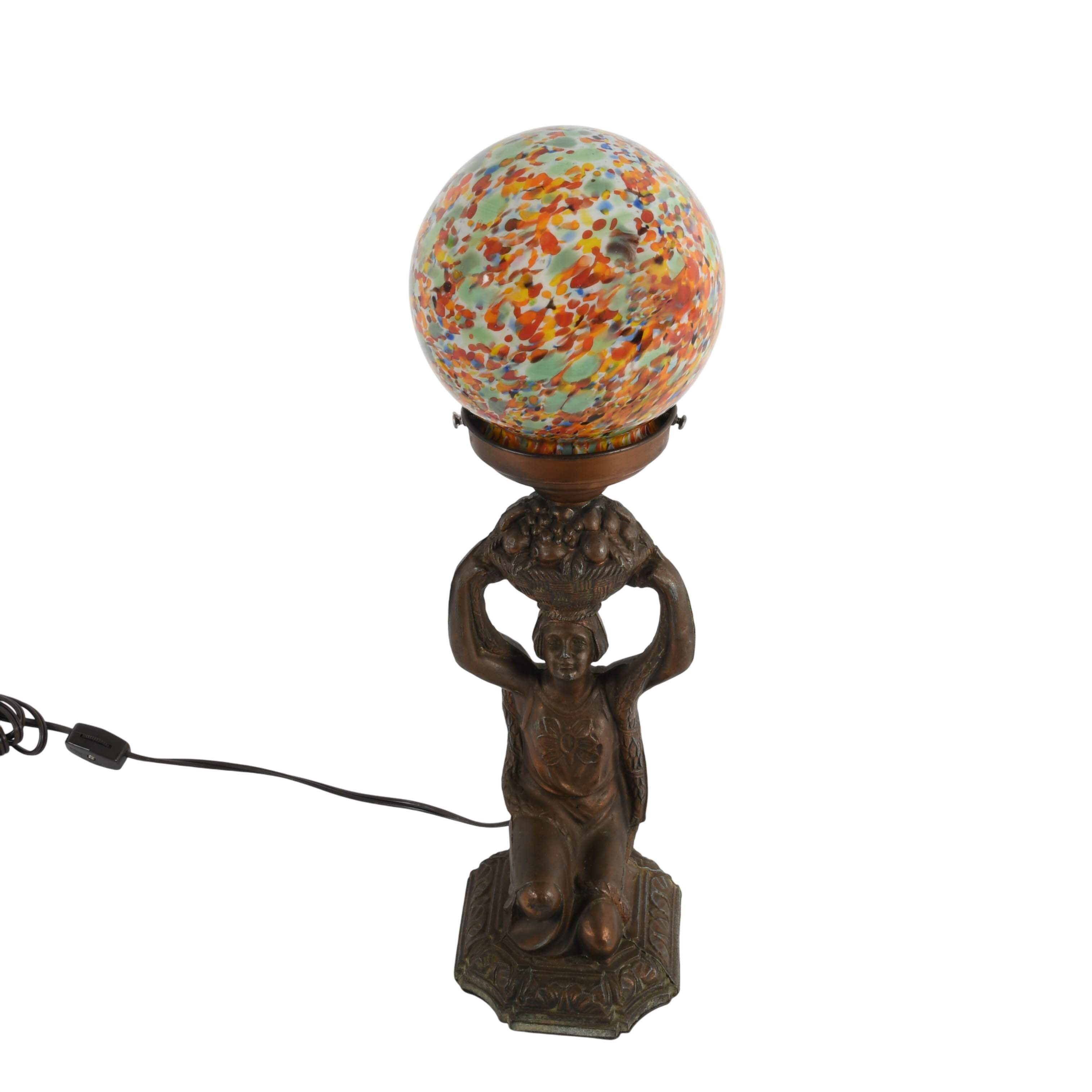 Art Deco Cast Metal Figural Table Lamp-3