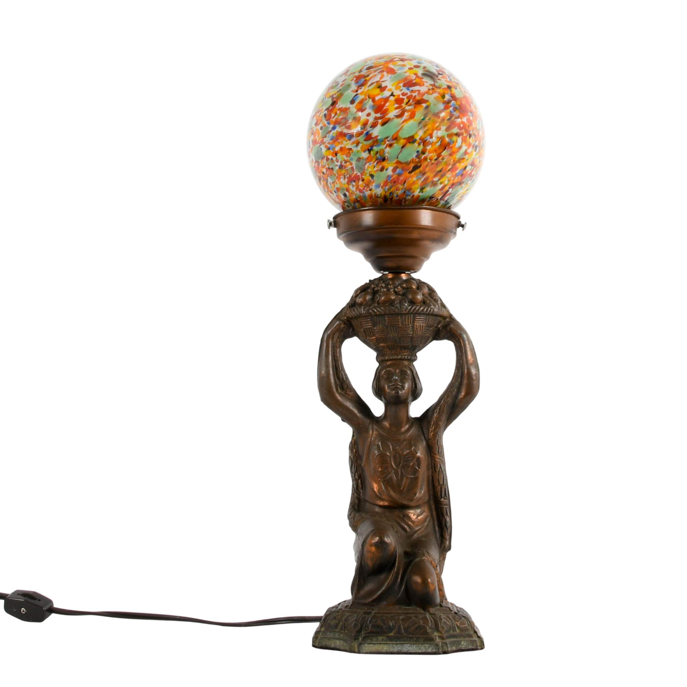 Art Deco Cast Metal Figural Table Lamp-2