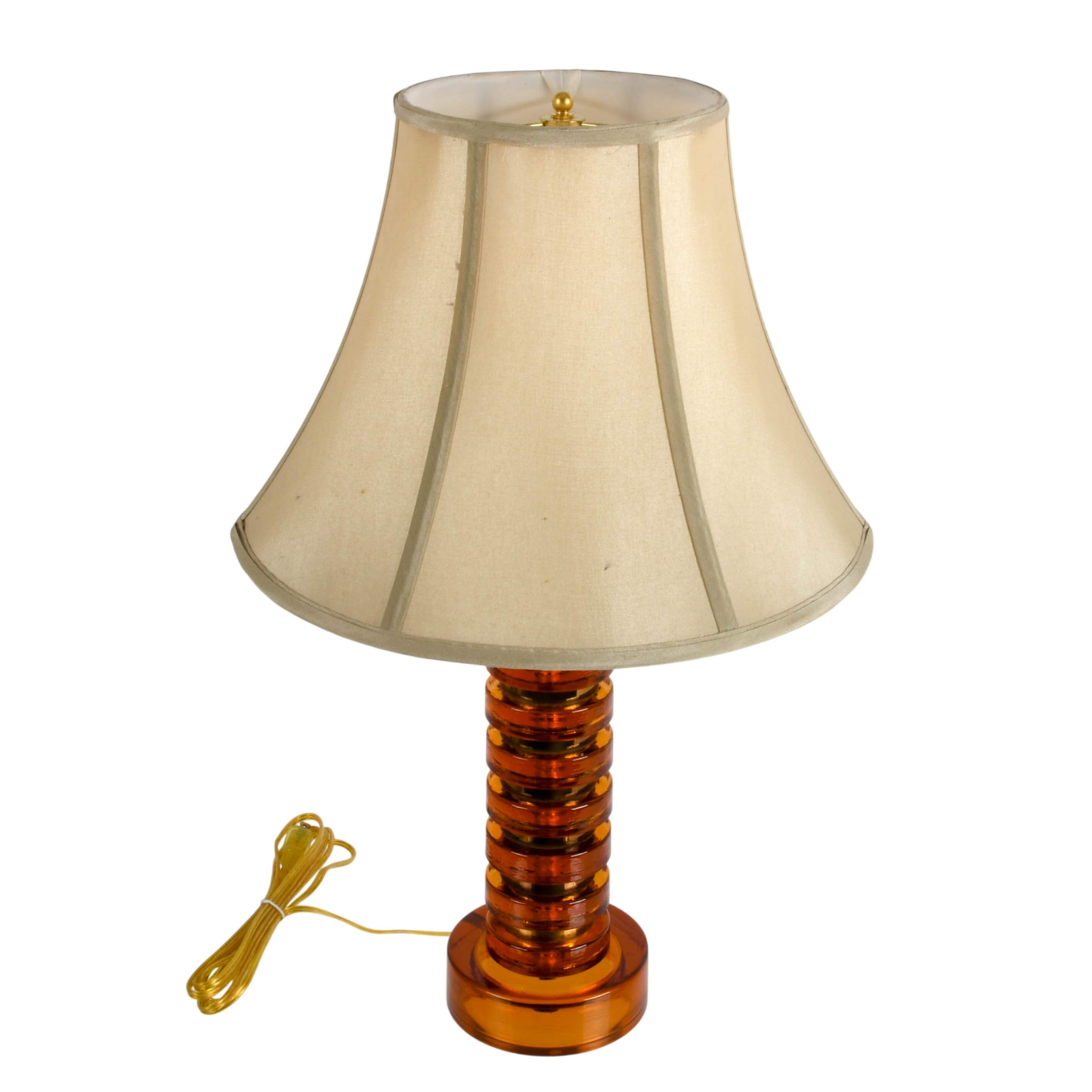 Mid-Century Modern Amber Lucite Table Lamp-3