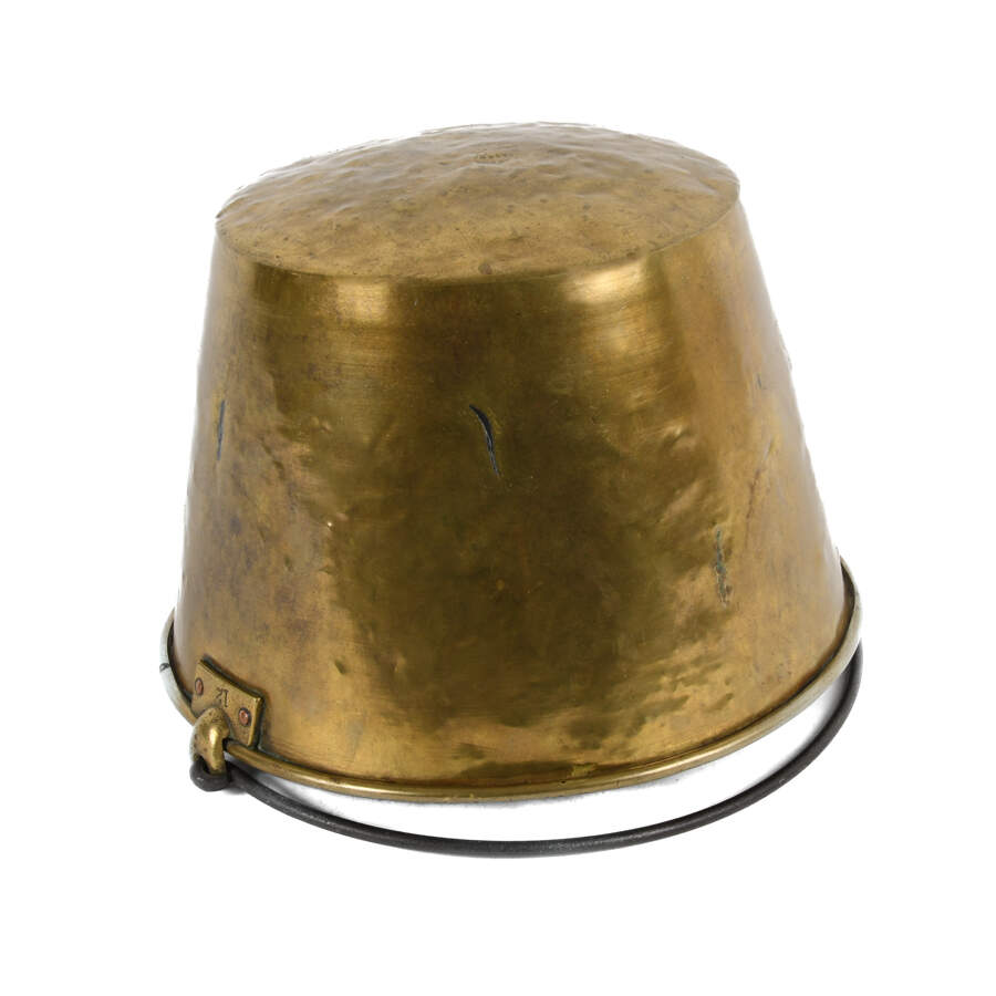 Antique Hand Hammered Brass Fire Bucket-5