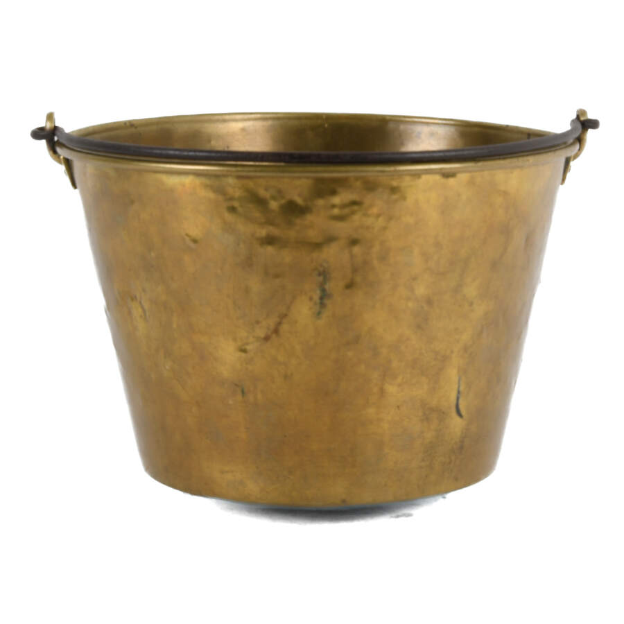 Antique Hand Hammered Brass Fire Bucket-1