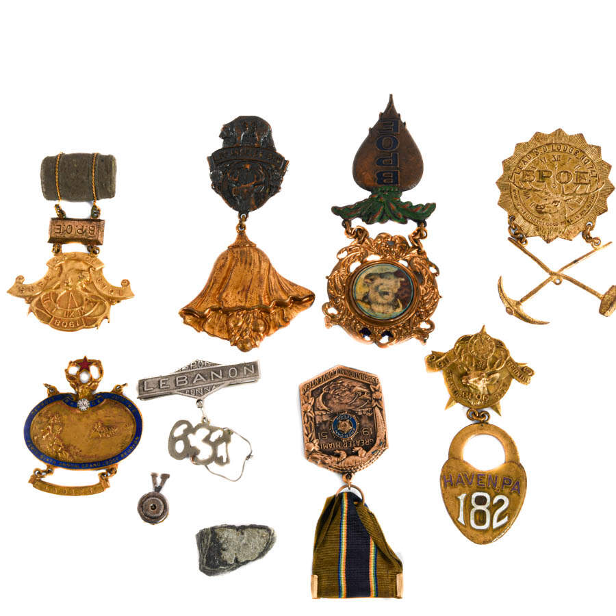 Antique Grouping of Eleven BPOE Collectible Elks Lodge Pins-2