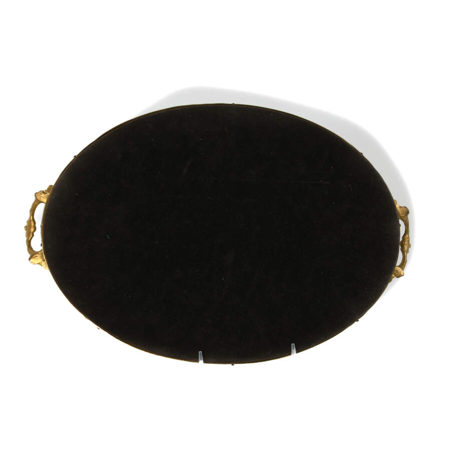 Hollywood Regency Ornate Scroll Handle Vanity Mirror-5