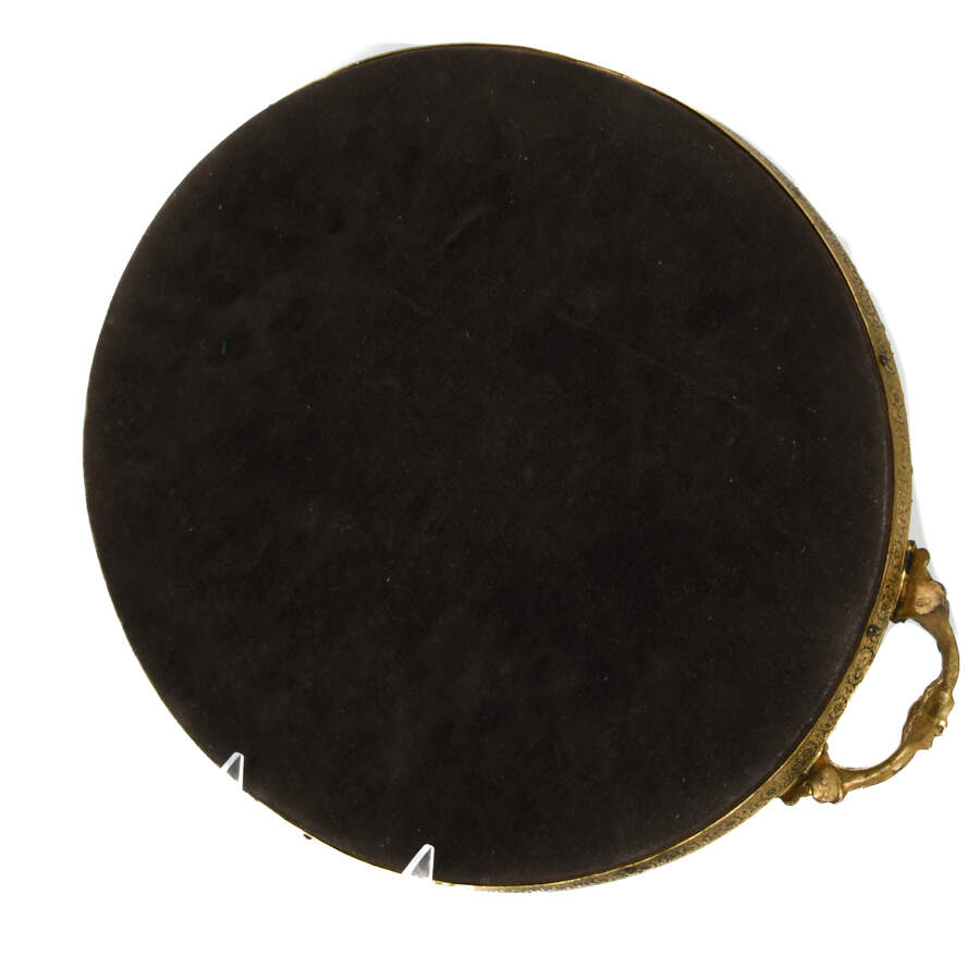 Hollywood Regency Ornate Scroll Handle Vanity Mirror-4