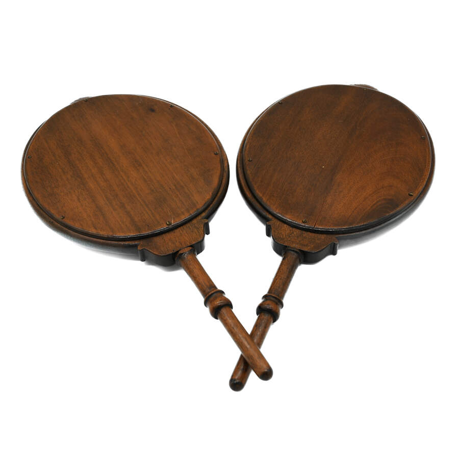 Antique Pair of Wood Free-Standing Vanity Mirrors-6