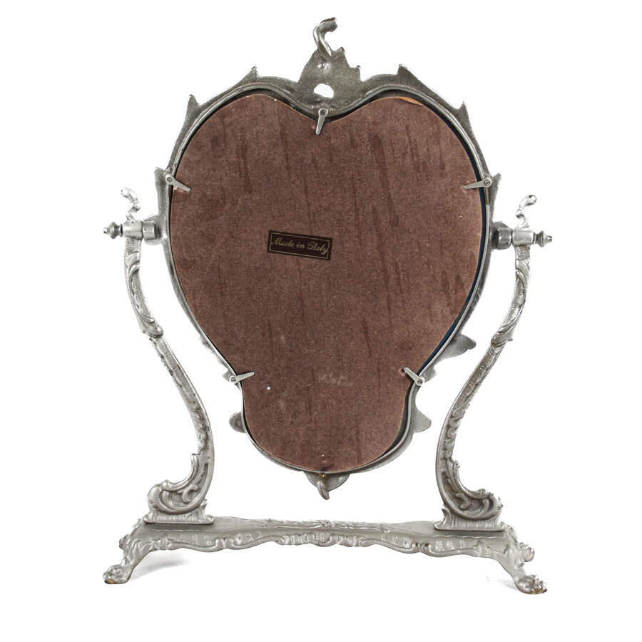 Italian Cast Metal Vanity Dresser Mirror-5